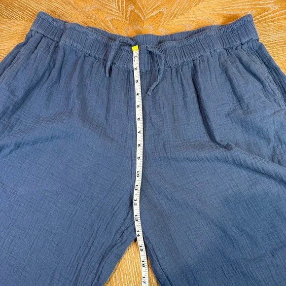 Pact Organic Coastal Double Gauze Split Hem Pants Blue Size XXL Lagenlook - Picture 9 of 11